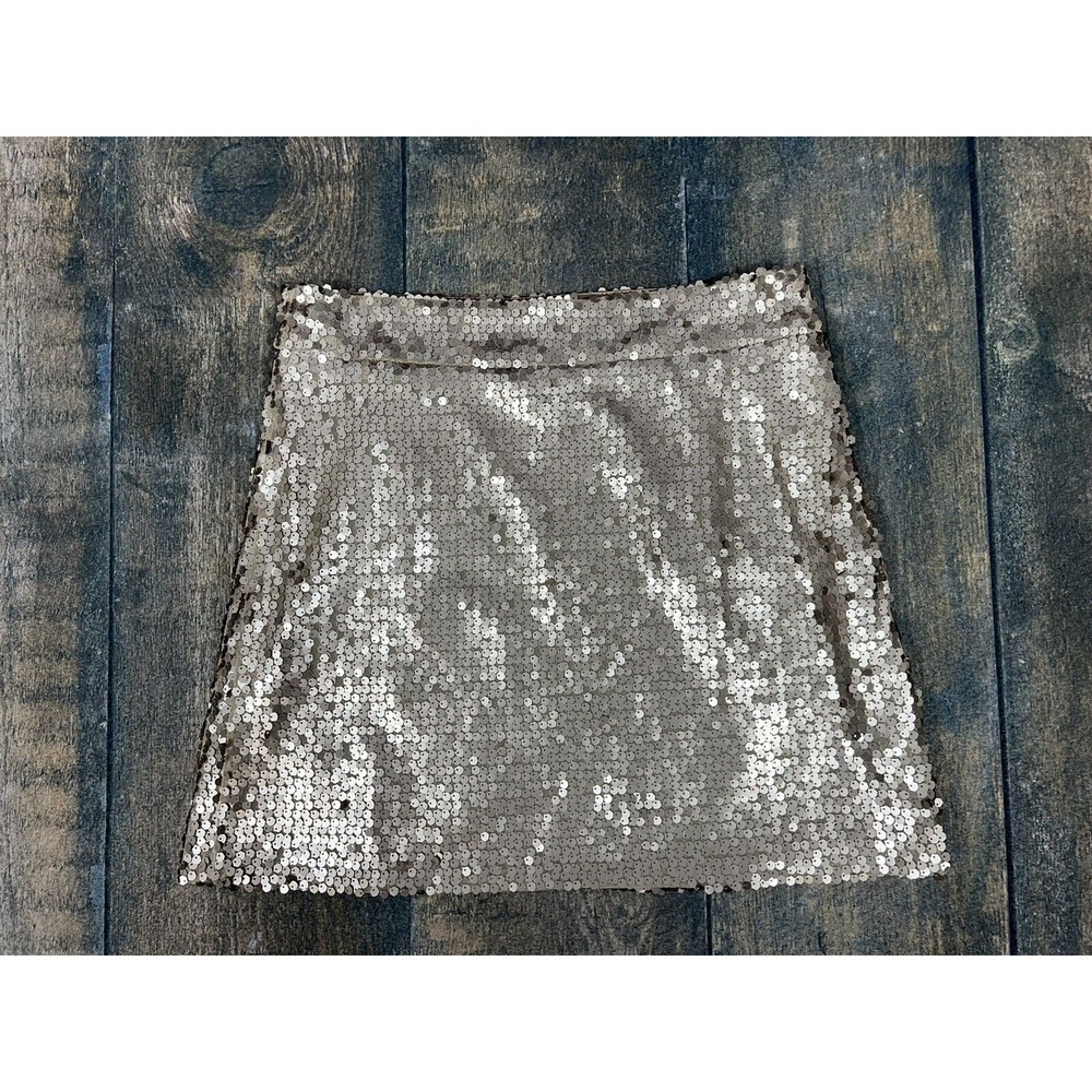 Joyfolie Mia Joy Women’s Size Medium Bronze Sequin Short Skirt! Shiny!